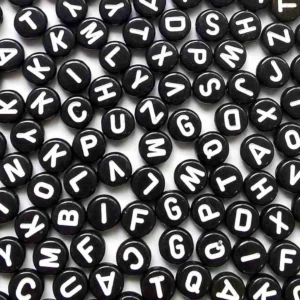 Black Alpahabet Beads(20g)