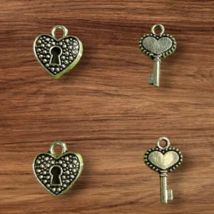 Silver Lock & Key(1 Pair)