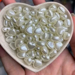 Milky Heart Beads