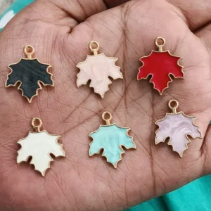 *Enamel Leaf Charms