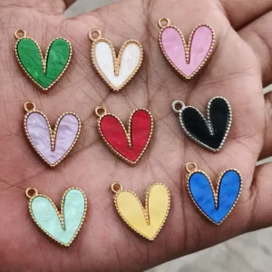 *Enamel Heart Charms