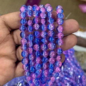 Blue with Pink Crackle
