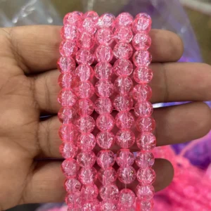 Pink Crackle Beads