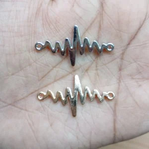 Metal Heart Beat Charms
