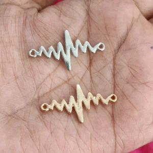 Metal Heart Beat Charms