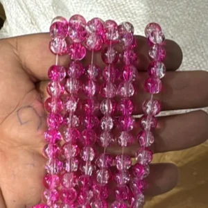 Dark Pink with white crackle