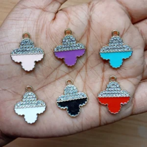 4 Flower Stone Charms