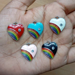 Rainbow Heart Charms