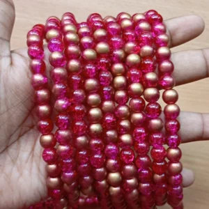 Gold Dark Pink Crackle