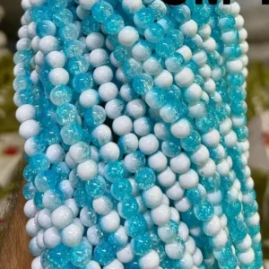 Double Crackle Sky-blue with white