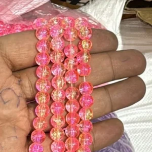 Pink with yellow Crackle