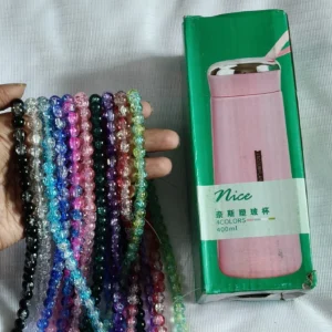 10 Line Crackle Beads + Free Nice Water Bottle