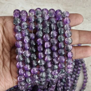 /Grey With Purple Crackle 
(95 to 100 Beads)