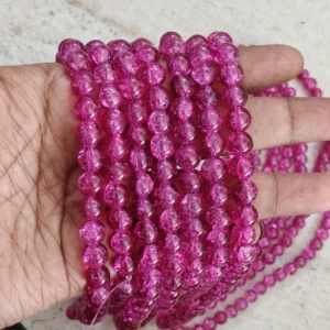/Pink Crackle 
(95 to 100 Beads)