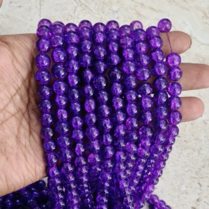 /Dark Purple Crackle 
(95 to 100 Beads)