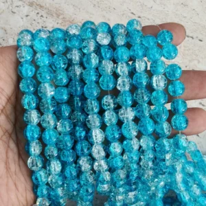 /Skyblue With White Crackle 
(95 to 100 Beads)
