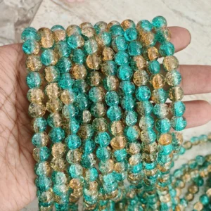 /Gold With Green Crackle 
(95 to 100 Beads)