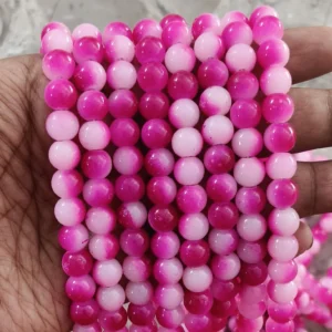 Double Jelly Dark Pink with white
(95 to 100 beads)
