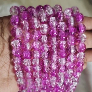 Dark Pink With White Crackle
(1 Line-95 to 100 beads)