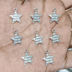 Star Love You Metal Charms 
(5 Piece)