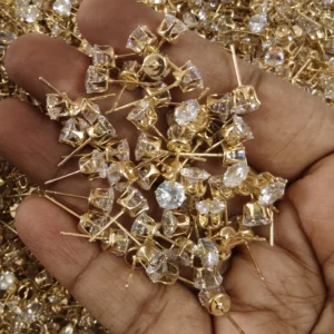 :::Stone Earrings Base 
(5 Pair)