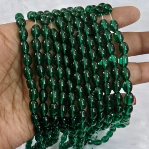 /Oval Green Beads(95 to 100 Beads)