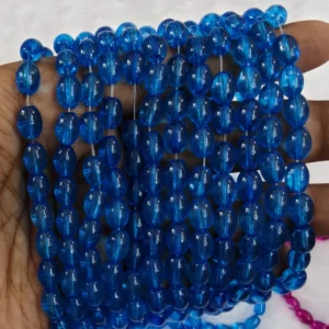 /Oval Sky blue Beads(95 to 100 Beads)
