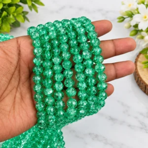 /Green Crackle 
(95 to 100 Beads)