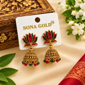 /Lotus Earrings
(4 Pairs)