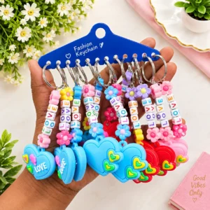 :Beads Heart Keychain
(12 Piece)